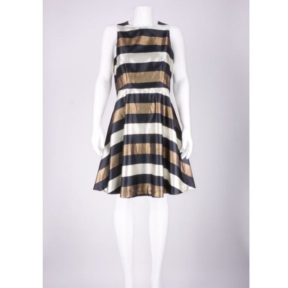 NWT Cremieux Jocelyn Dress- Black/ Bronze/ Ivory - Picture 2 of 5